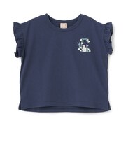 【プティプラ】アルファベット袖フリルTシャツ