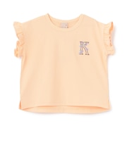 【プティプラ】アルファベット袖フリルTシャツ