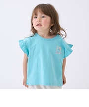 【プティプラ】アルファベット袖フリルTシャツ