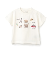 【接触冷感】くま旅アップリケ半袖Tシャツ