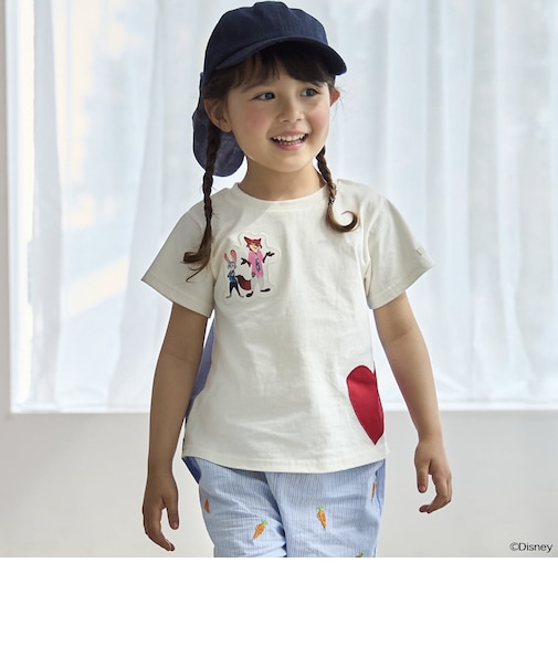 【ズートピア】【接触冷感】ハートアップリケTシャツ