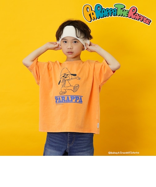 【パラッパラッパー】カラーワイド配色ロゴ半袖Tシャツ