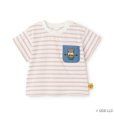【ミニオン】夏あそびスラブボーダー半袖Tシャツ