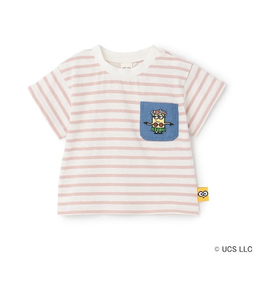 【ミニオン】夏あそびスラブボーダー半袖Tシャツ