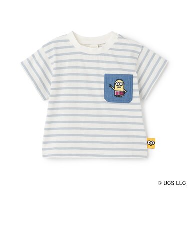 【WEB別注】【ミニオン】夏あそびスラブボーダー半袖Tシャツ