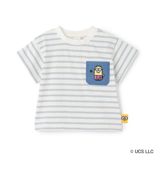 【WEB別注】【ミニオン】夏あそびスラブボーダー半袖Tシャツ