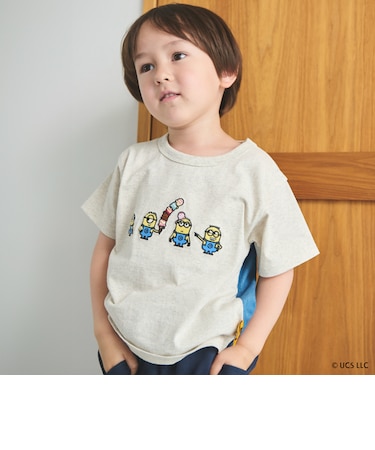 【ミニオン】布帛切り替え半袖Tシャツ