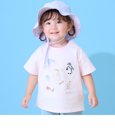【WEB別注カラー】【接触冷感】海のいきものアップリケ半袖Tシャツ