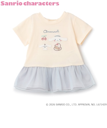 【サンリオキャラクターズ/冷感】チュールドッキング半袖Tシャツ