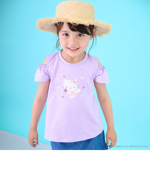 【サンリオキャラクターズ/冷感】肩あきグラフィック半袖Tシャツ