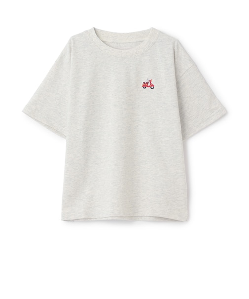 【綿100%】【365D.】アソートワンポイント刺しゅう半袖Tシャツ