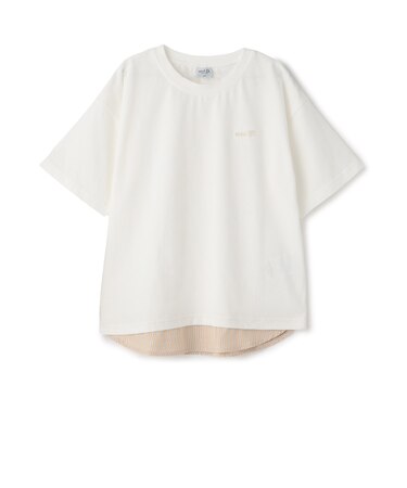 裾レイヤード風ワイドシルエット半袖Tシャツ