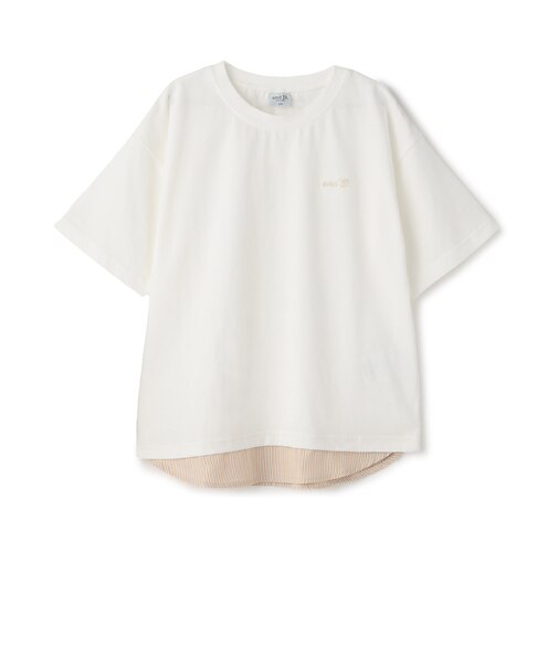 裾レイヤード風ワイドシルエット半袖Tシャツ