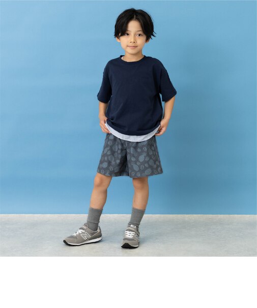 裾レイヤード風ワイドシルエット半袖Tシャツ