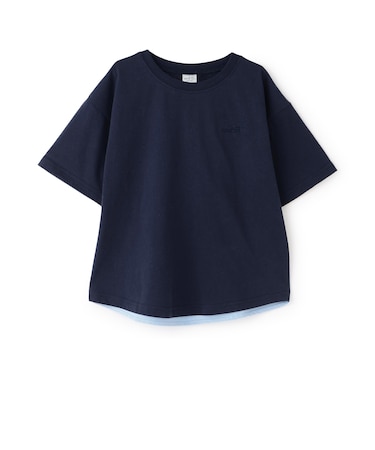 背面異素材切替ワイドシルエット半袖Tシャツ