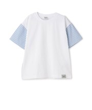 袖異素材ワイドシルエット半袖Tシャツ