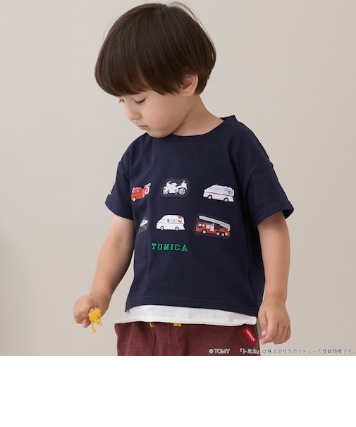 【TOMICA】裾重ね着半袖Tシャツ
