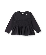 【リンク】シャーリングペプラム長袖Tシャツ