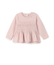 【リンク】シャーリングペプラム長袖Tシャツ