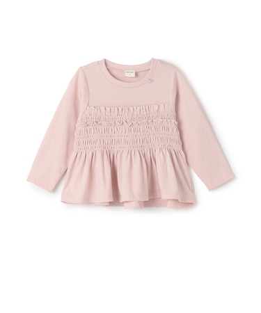 【リンク】シャーリングペプラム長袖Tシャツ