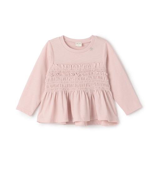 【リンク】シャーリングペプラム長袖Tシャツ