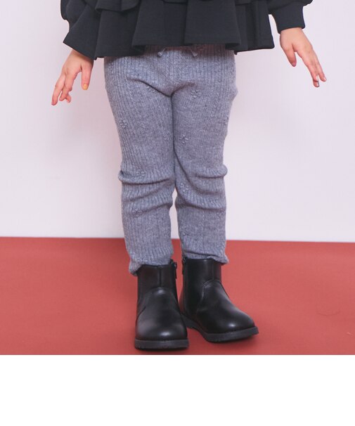 フワもちっと花ニットレギンス