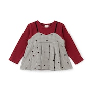 【リンク】ハート刺しゅうタックペプラム長袖Tシャツ