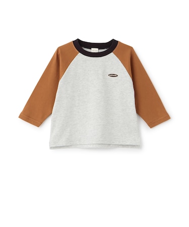 【防汚加工】配色ラグラン長袖Tシャツ