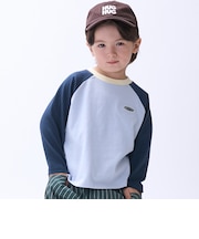 【防汚加工】配色ラグラン長袖Tシャツ