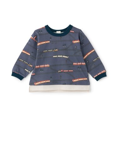 総柄長袖Tシャツ