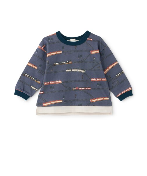 総柄長袖Tシャツ