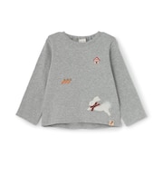 ハート/アニマルモチーフ長袖Tシャツ