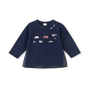 働くクルマ刺しゅう長袖Tシャツ