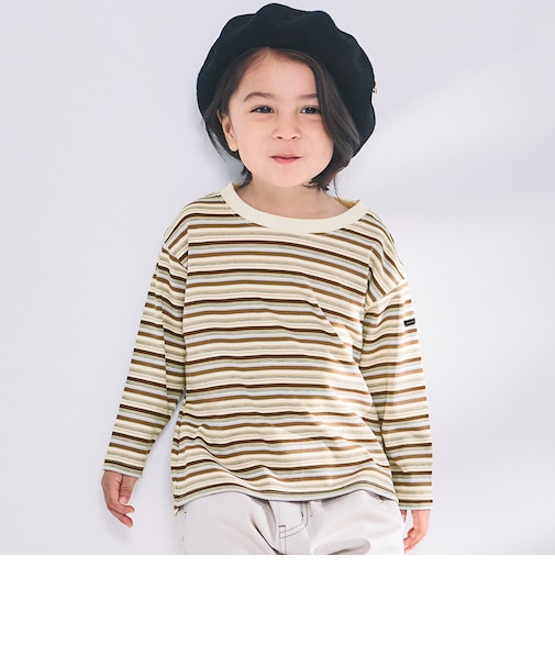 【セットアップ可】マルチボーダーテレコ長袖Tシャツ