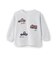 車アップリケダブルフェイス長袖Tシャツ