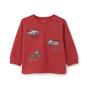 【予約商品】車アップリケダブルフェエイス長袖Tシャツ