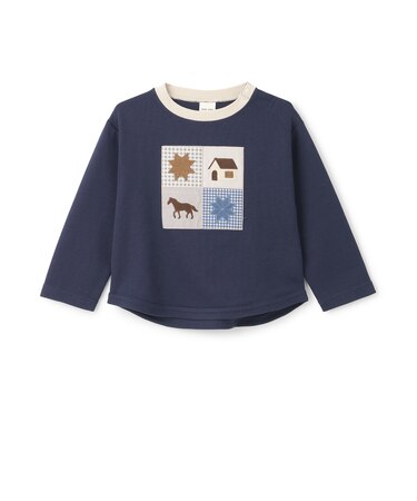 【リンク】パッチワーク長袖Tシャツ