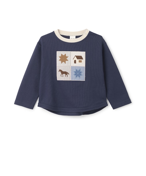 【リンク】パッチワーク長袖Tシャツ