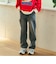 【アジャスター付き】ストレッチデニムストレートパンツ