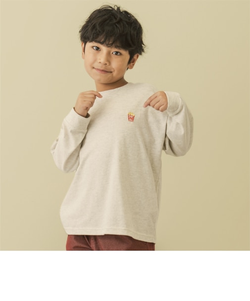 【365D.】ワンポイント刺しゅうワイド長袖Tシャツ