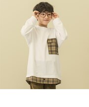 【防汚】シャツレイヤード風長袖Tシャツ