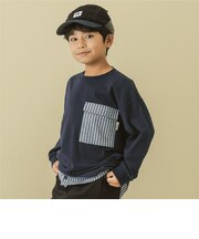 【防汚】シャツレイヤード風長袖Tシャツ