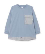 【防汚】シャツレイヤード風長袖Tシャツ