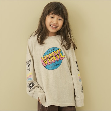 【防汚】袖プリントBIG長袖Tシャツ