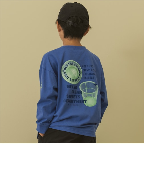 【防汚】袖プリントBIG長袖Tシャツ