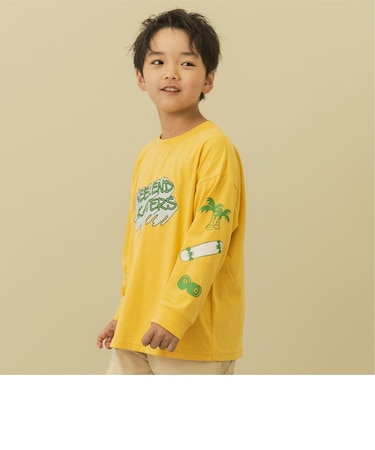 【防汚】袖プリントBIG長袖Tシャツ