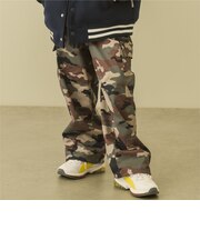 ドロスト付きストレッチツイルカーゴパンツ