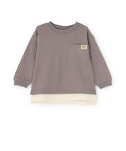 【防汚加工】裾レイヤード長袖Tシャツ