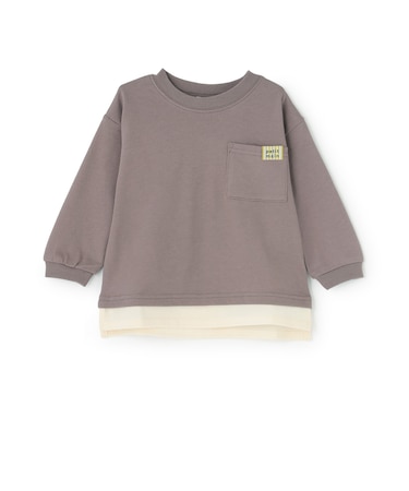 【防汚加工】裾レイヤード長袖Tシャツ