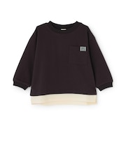 【防汚加工】裾レイヤード長袖Tシャツ